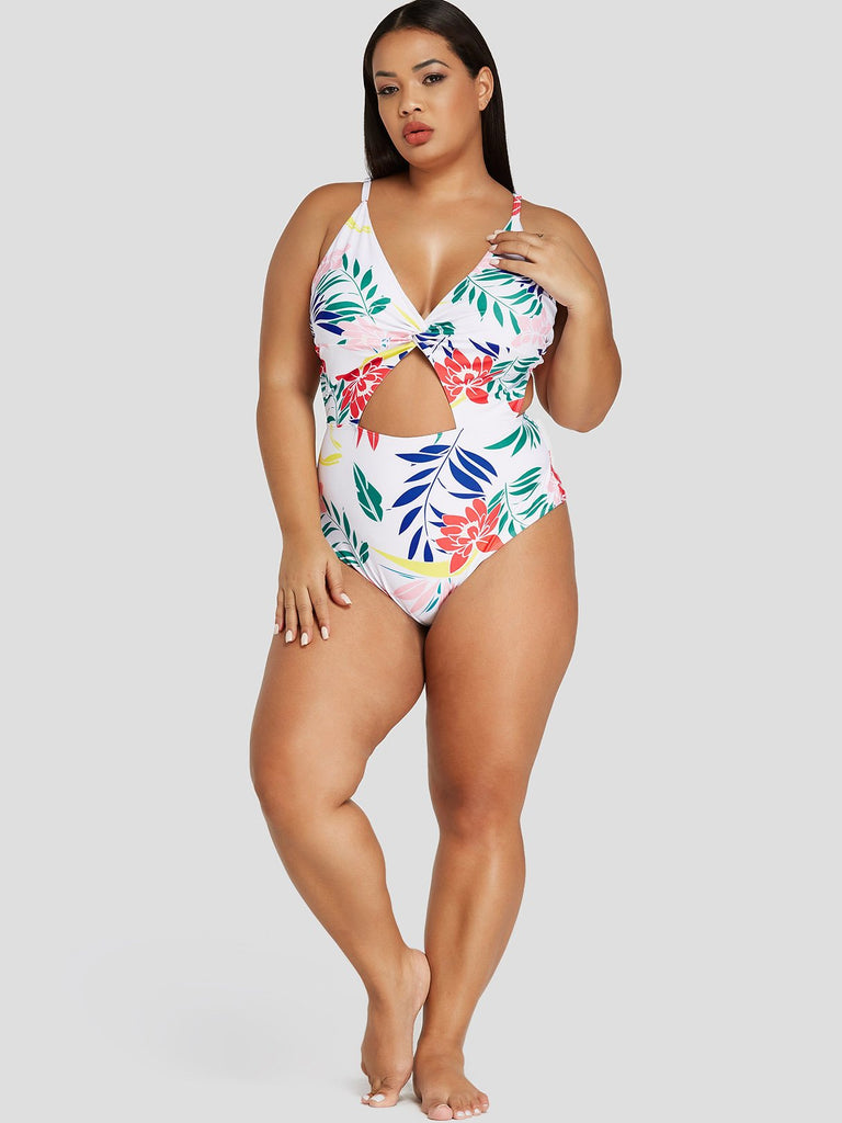 Womens Floral Plus Size Swimwear