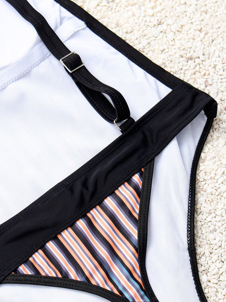 Ladies Striped One-Pieces