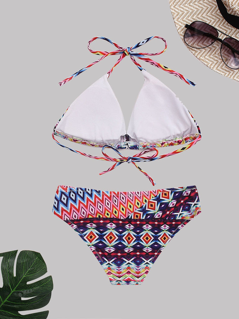 Womens Floral Print Two Piece Bikinis