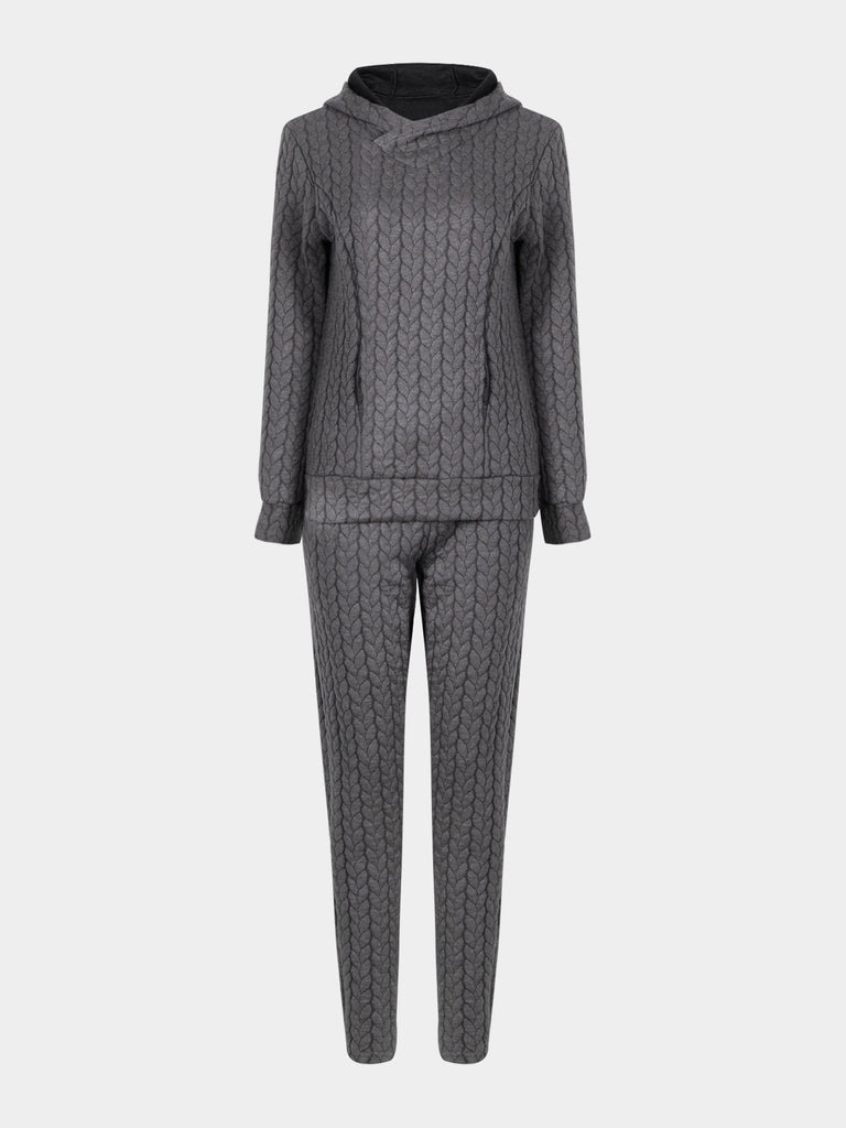 Grey Long Sleeve Two Piece Outfits