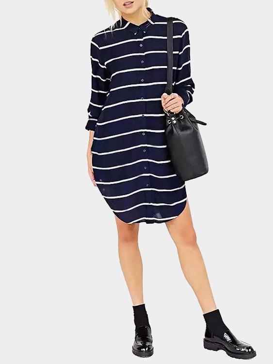 Womens Striped Shirt Dresses