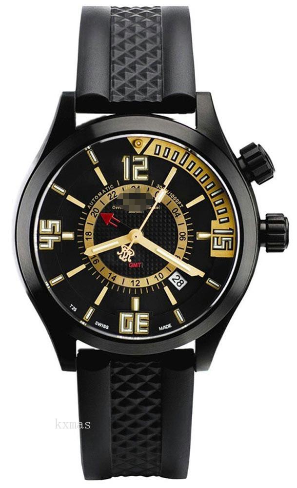 Inexpensive Swiss Rubber 21 mm Watch Wristband DG1020A-PAJ-BKGO_K0020236