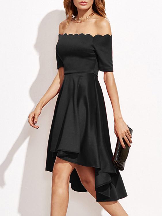 Ladies Black Off The Shoulder Dresses