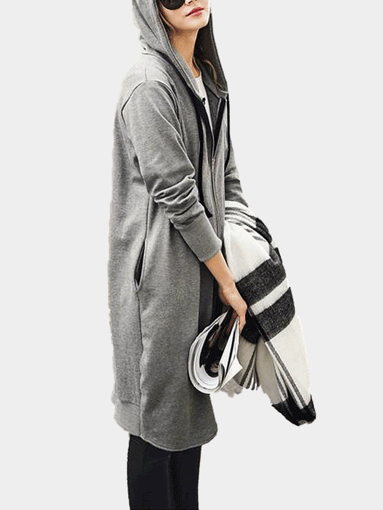 Long Sleeve Grey Plus Size Tops