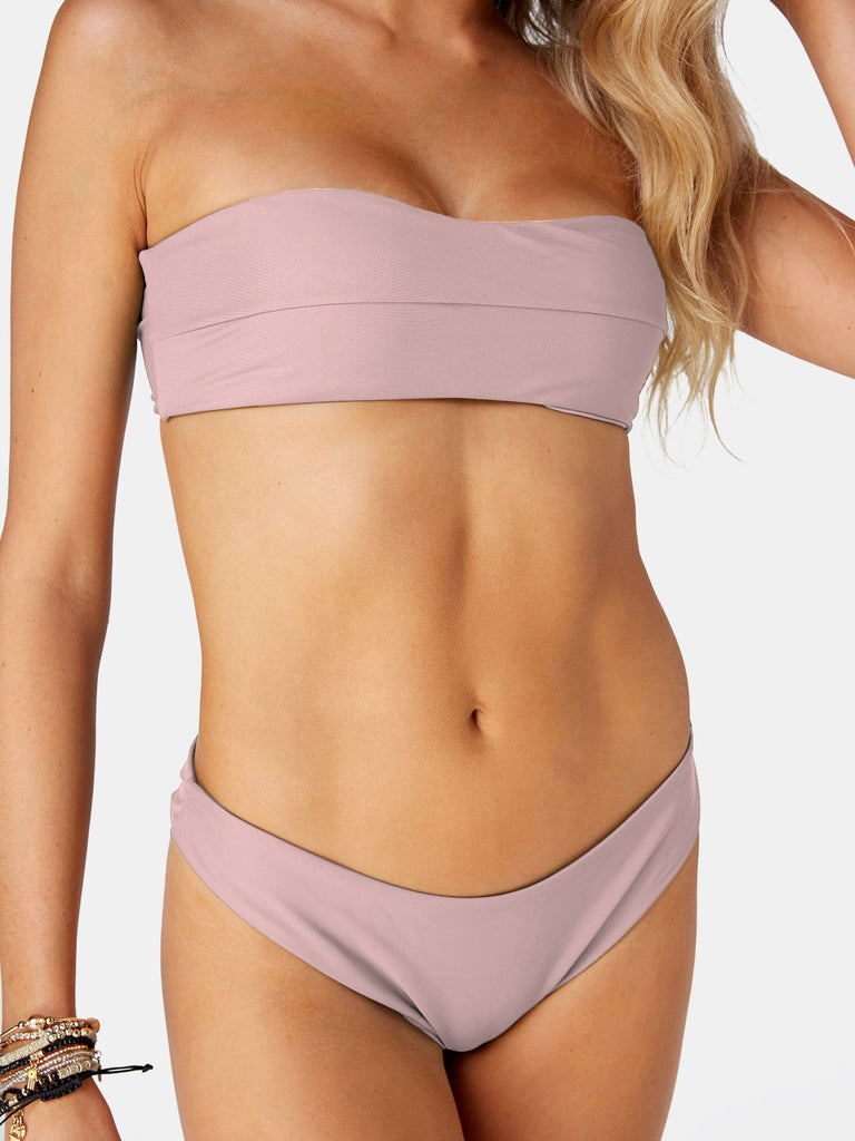 Baby Pink And Black Cross Bikini