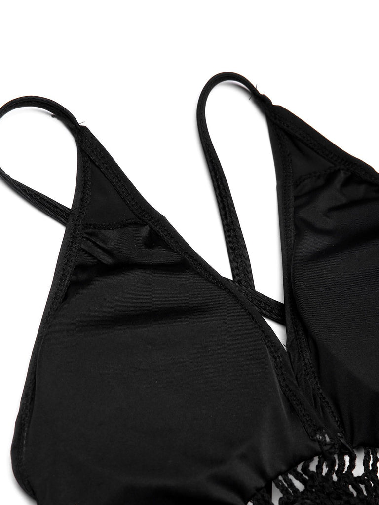 Ladies Deep V Neck One-Pieces Swimwears