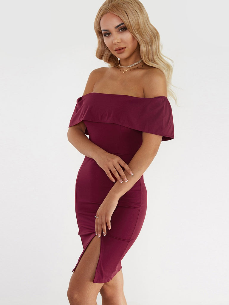 Ladies Burgundy Bodycon Dresses