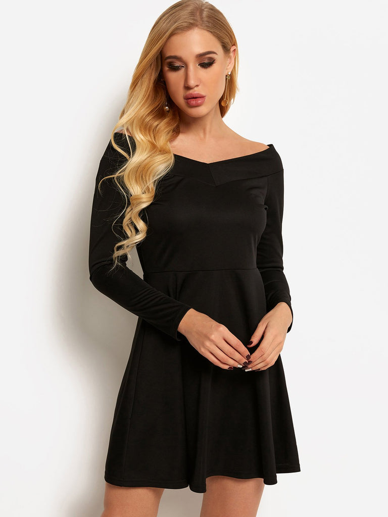 Womens Long Sleeve Mini Dress