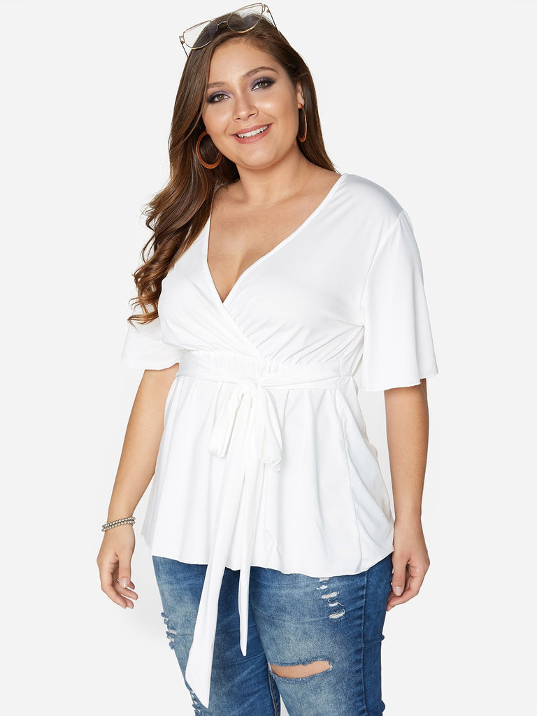 Ladies White Plus Size Tops