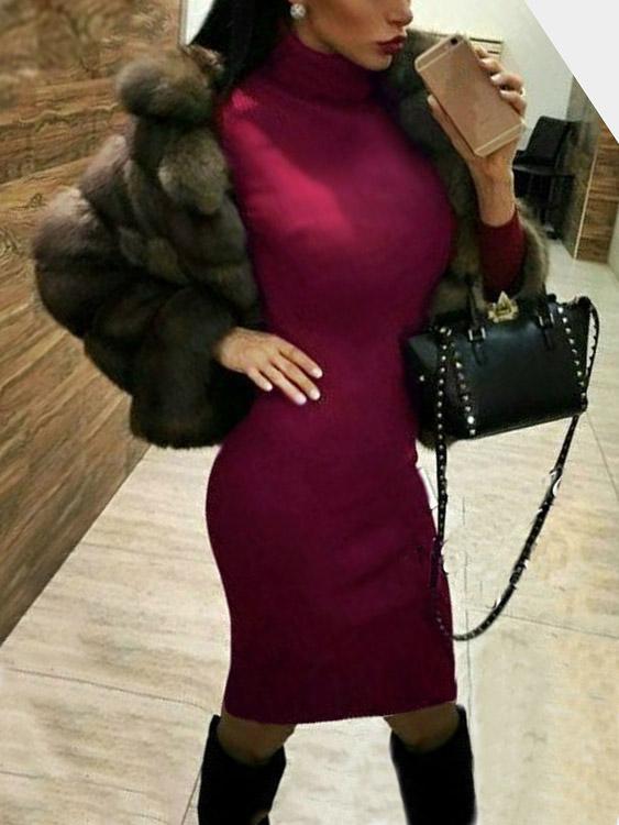 Ladies Burgundy Bodycon Dresses