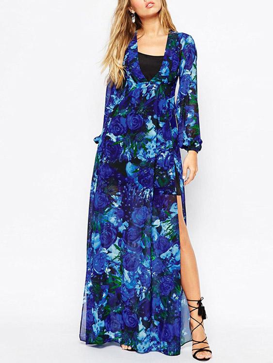 Ladies Long Sleeve Maxi Dress