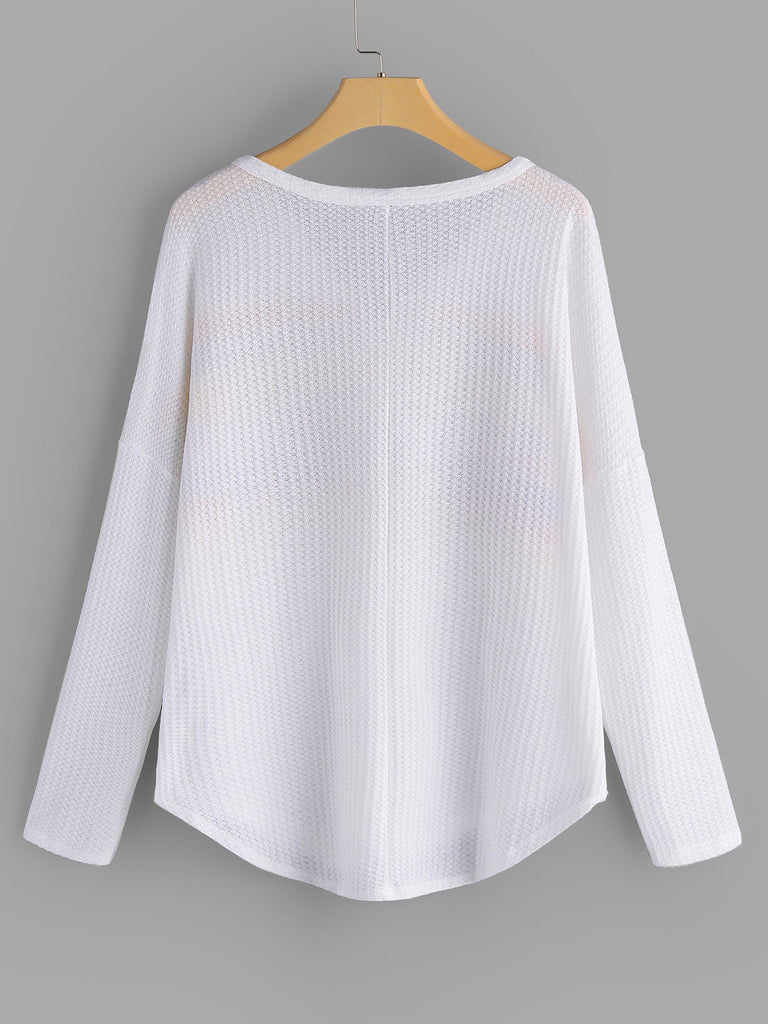 Ladies Black Lace Long Sleeve Top