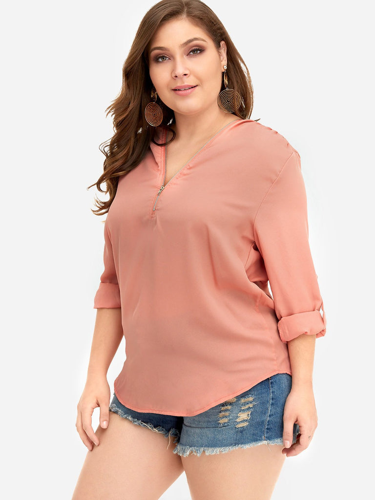 Ladies V-Neck Plus Size Tops