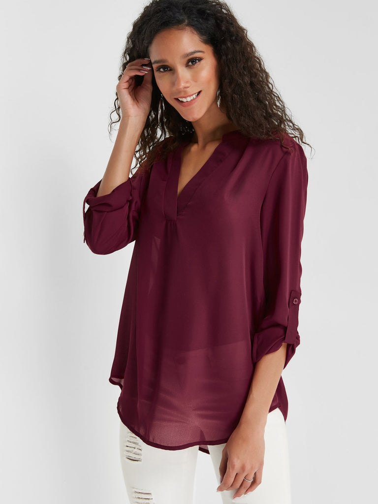 Ladies Burgundy Blouses