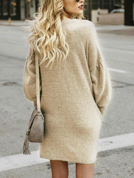 Womens Brown Sweater Dress