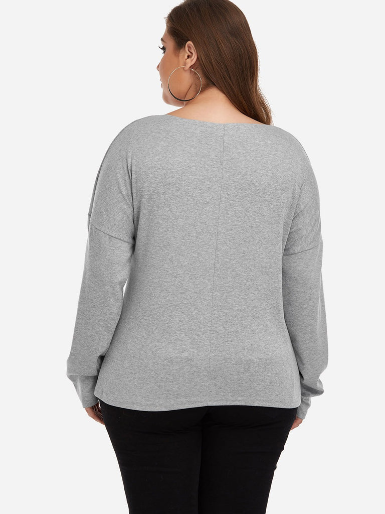 Womens Grey Plus Size Tops