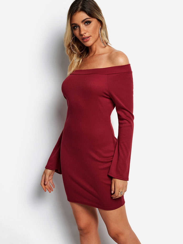 Ladies Burgundy Mini Dresses