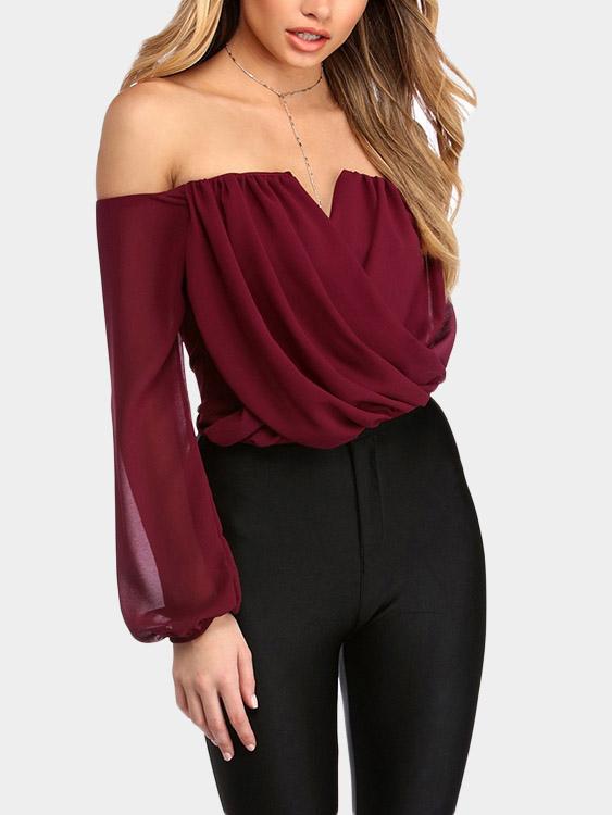 Ladies Burgundy Blouses