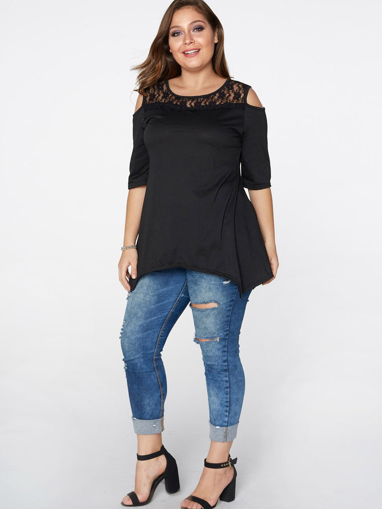 Ladies Black Plus Size Tops