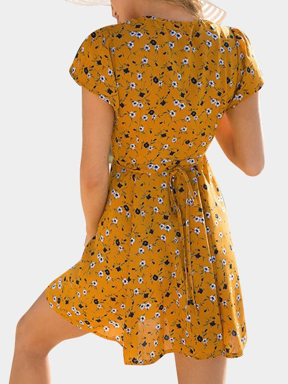 Womens Yellow Mini Dresses