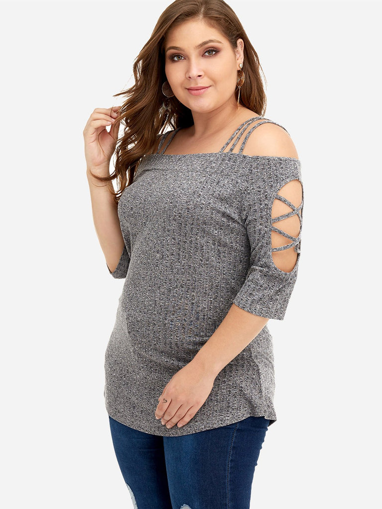 Ladies Grey Plus Size Tops