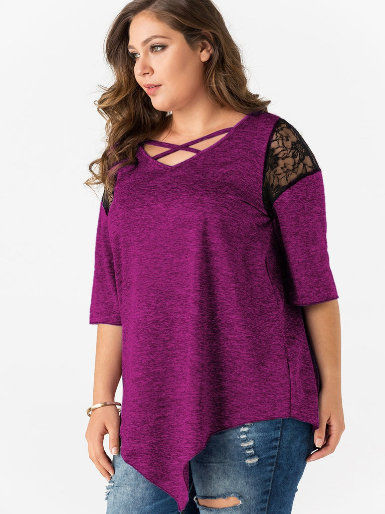 Ladies V-Neck Plus Size Tops