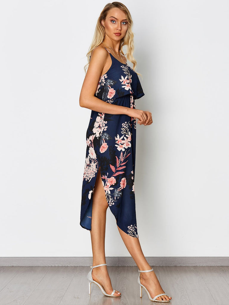 Ladies Navy Floral Dresses