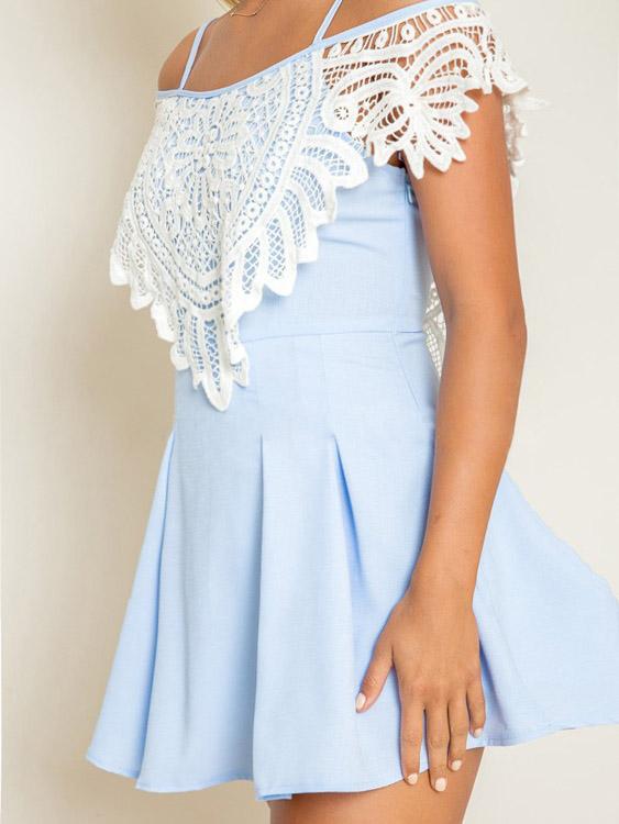 Ladies Light Blue Mini Dresses