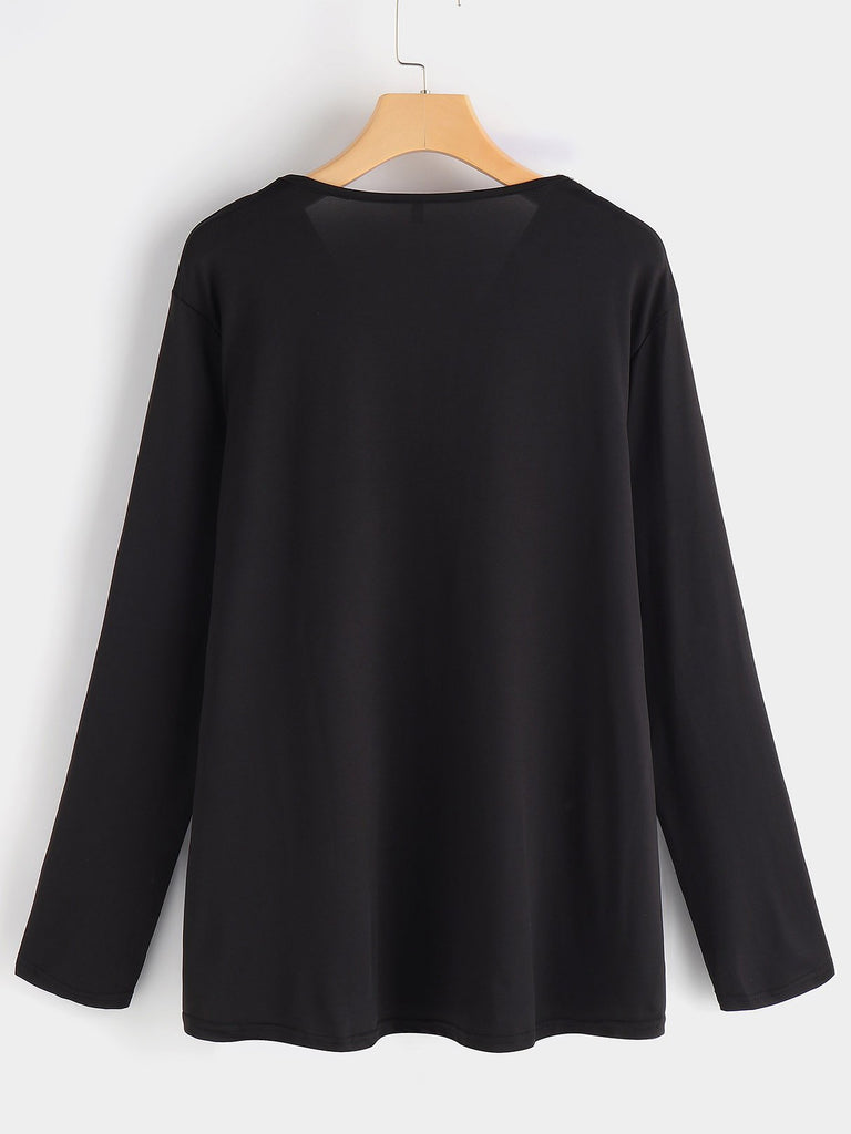 Womens Black Plus Size Tops