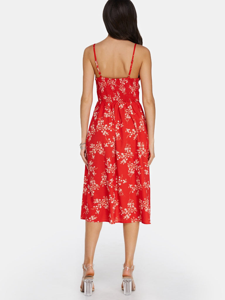 Womens Red Floral Dresses