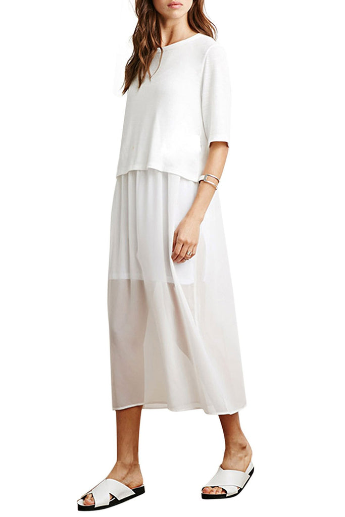 Ladies White Chiffon Dresses