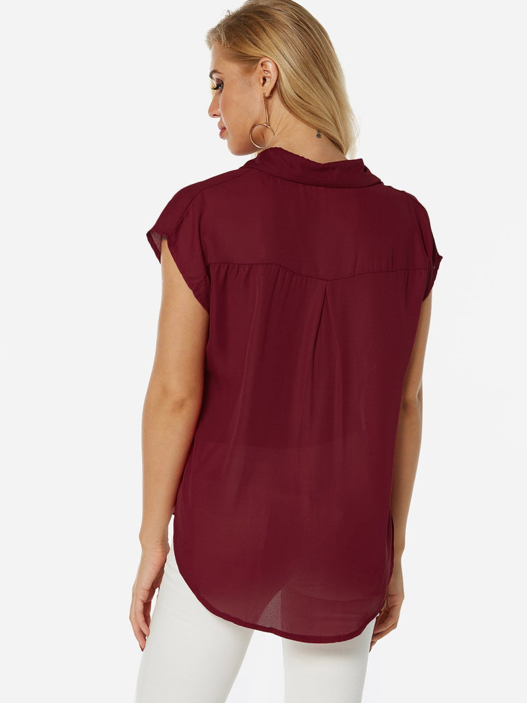 Womens Burgundy Blouses