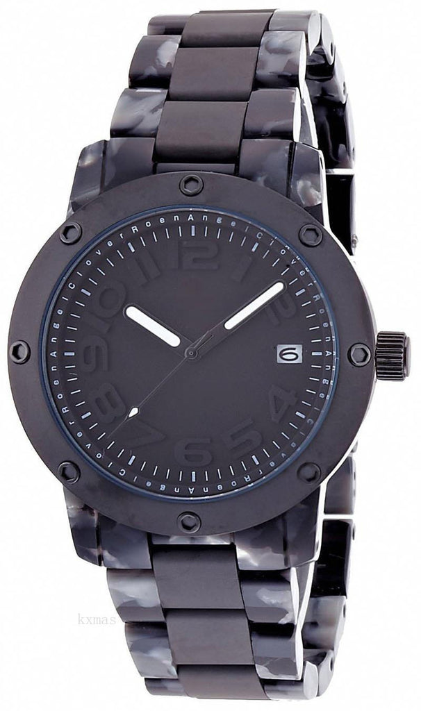 Exclusive Silicone With Stainless Steel 20 mm Watch Bracelet ES39ROBK_K0002513