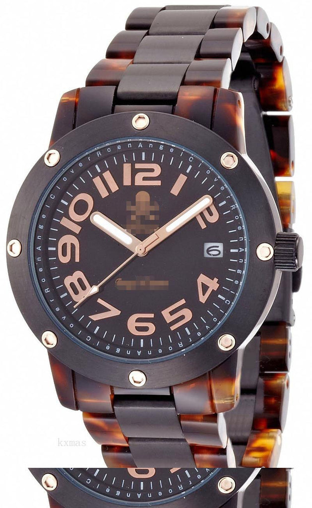 Elegant Silicone With Stainless Steel 20 mm Watch Band ES39ROBW_K0002512