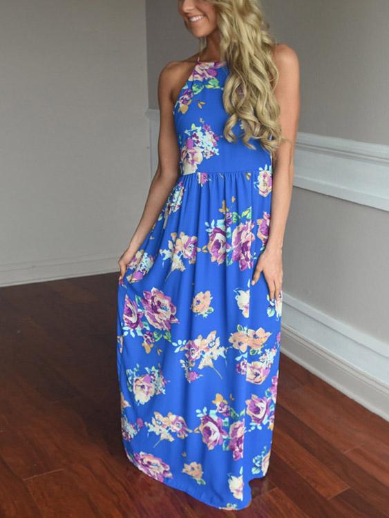 Ladies Blue Maxi Dresses
