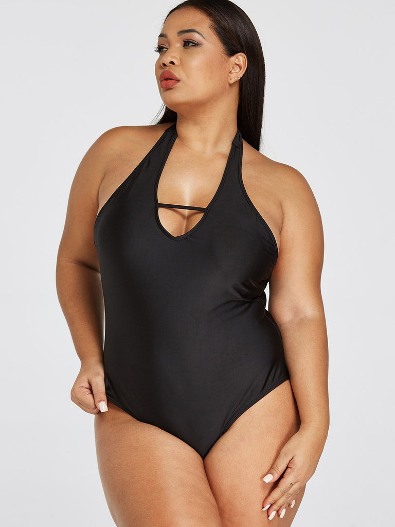 Ladies Black Plus Size Swimwear