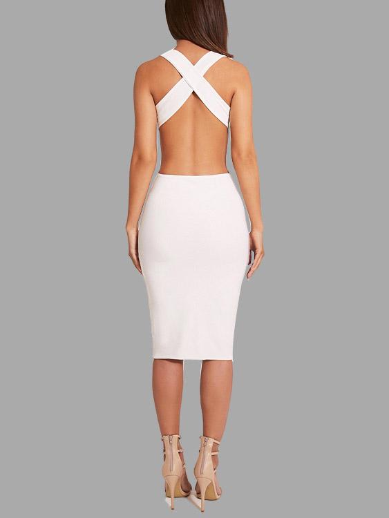 Womens White Midi Dresses