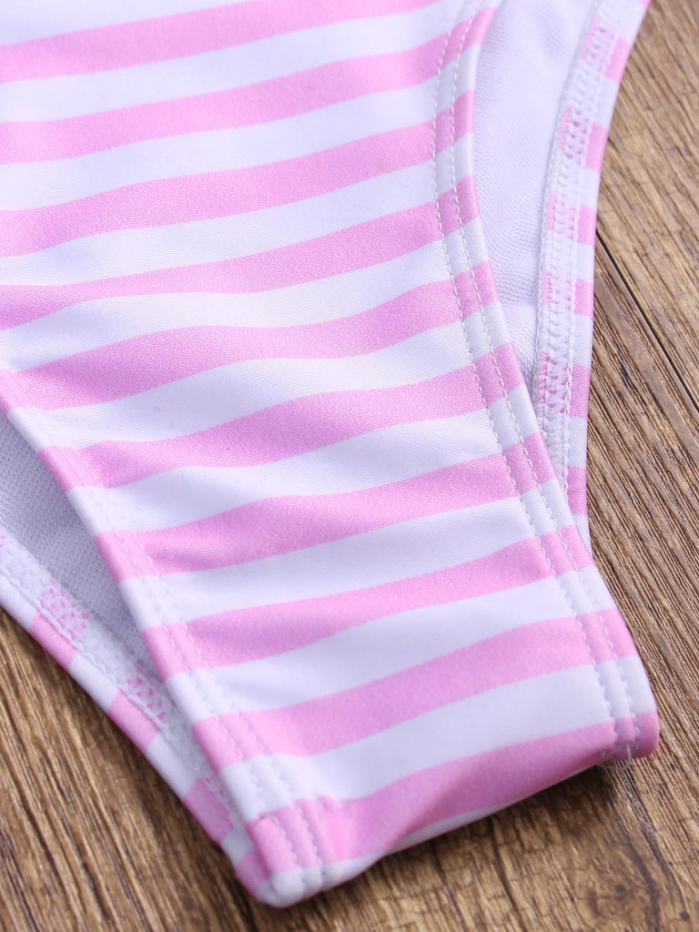 Blue And White Striped Bikini Top