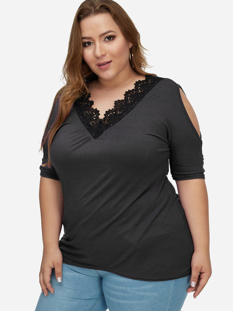 Ladies V-Neck Plus Size Tops