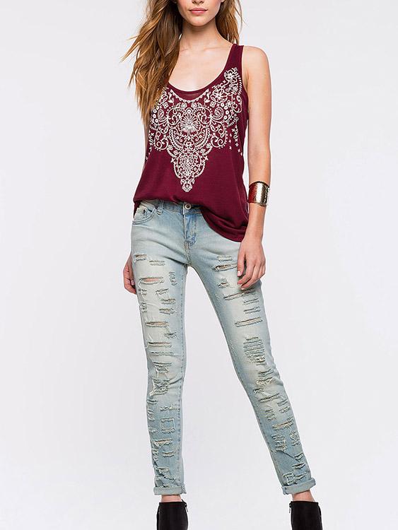 Ladies Burgundy Camis