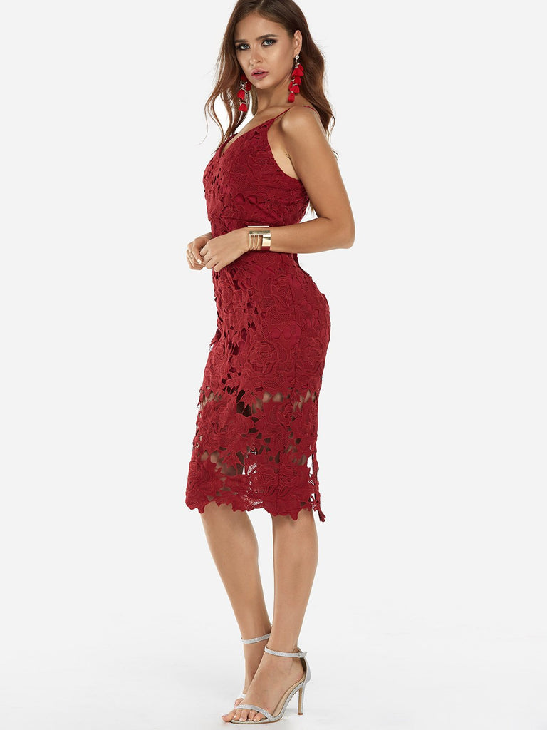 Womens Sleeveless Midi Dress