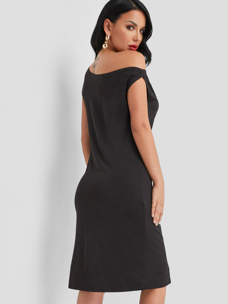 Womens Black Midi Dresses