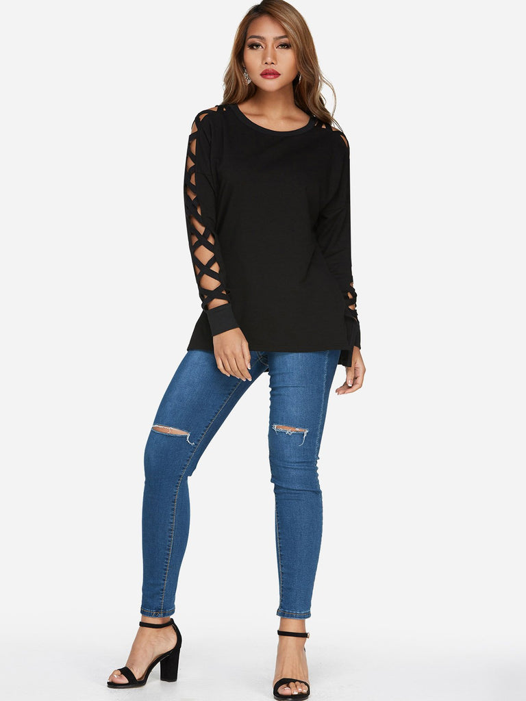 Women's Tops With Cut Out Sleeves