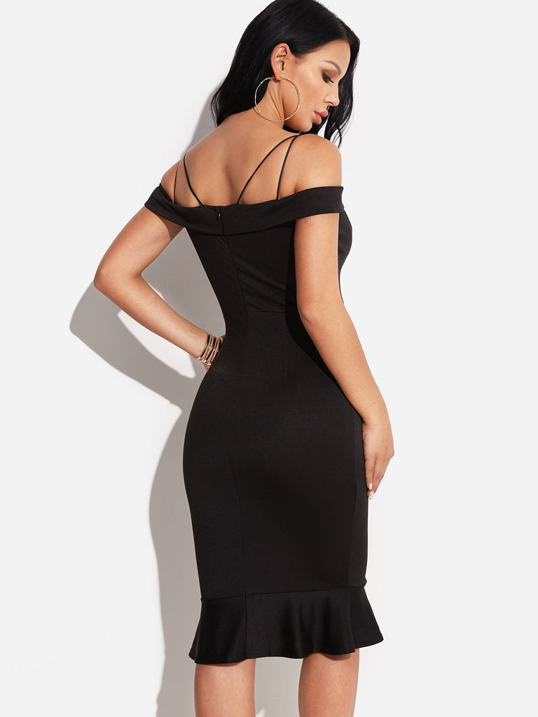 Womens Black Midi Dresses