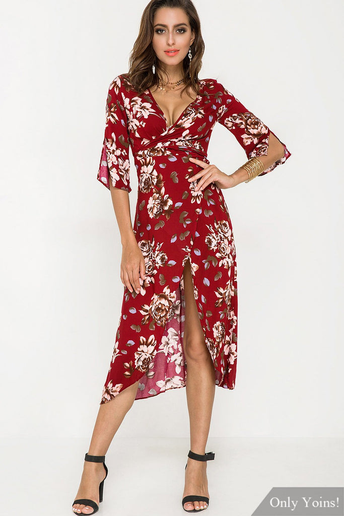Womens Burgundy Maxi Dresses