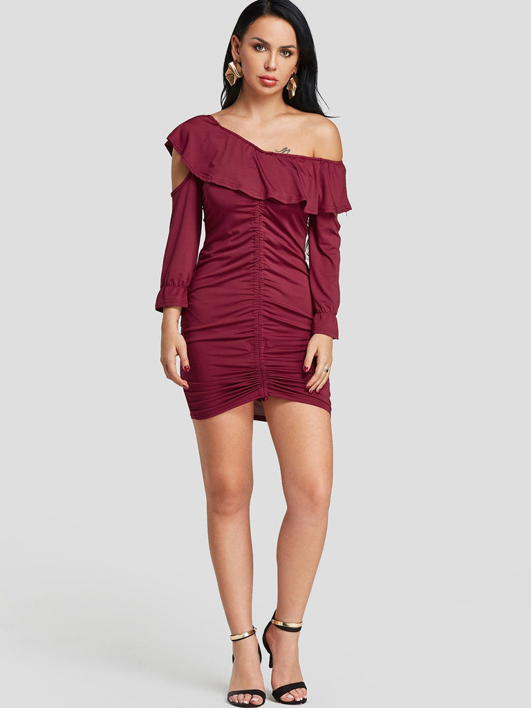 Womens Burgundy Bodycon Dresses