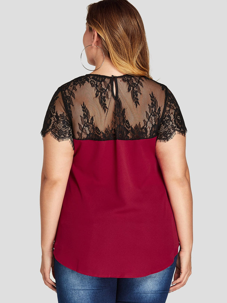 Womens Red Plus Size Tops