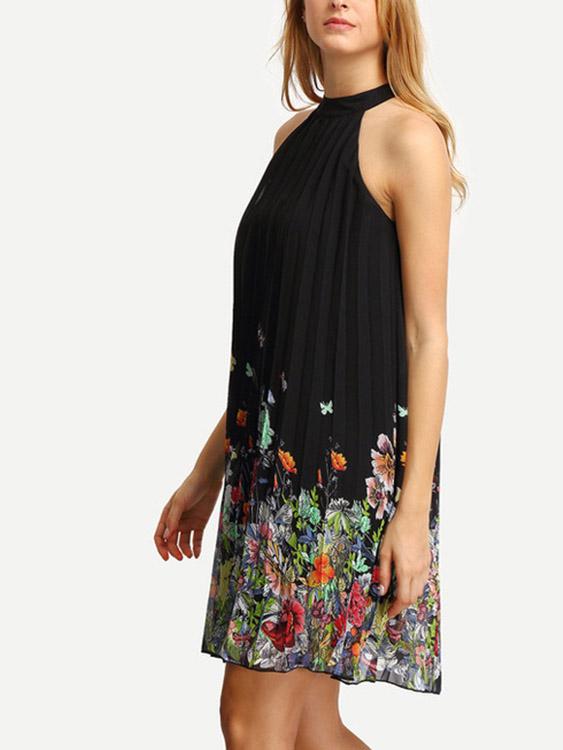 Ladies Black Floral Dresses