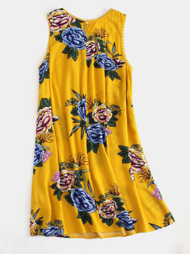 Ladies Yellow Floral Dresses