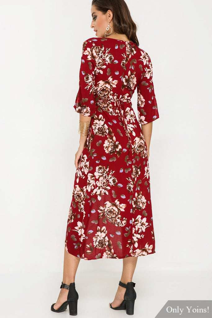Ladies Burgundy Maxi Dresses